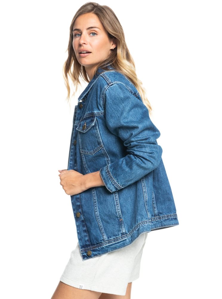 Vestes Roxy Mountain Roads Denim Bleu Femme | YRX-22646366