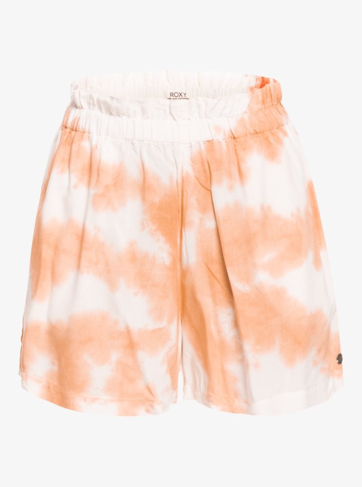 Shorts Roxy Miss Most Tie Dye Pyjama Blanche Rose Femme | XDF-44506937