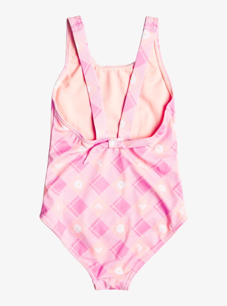 Maillots De Bain Roxy 2-7 Flower Plaid Rose Enfant | FSM-95533031