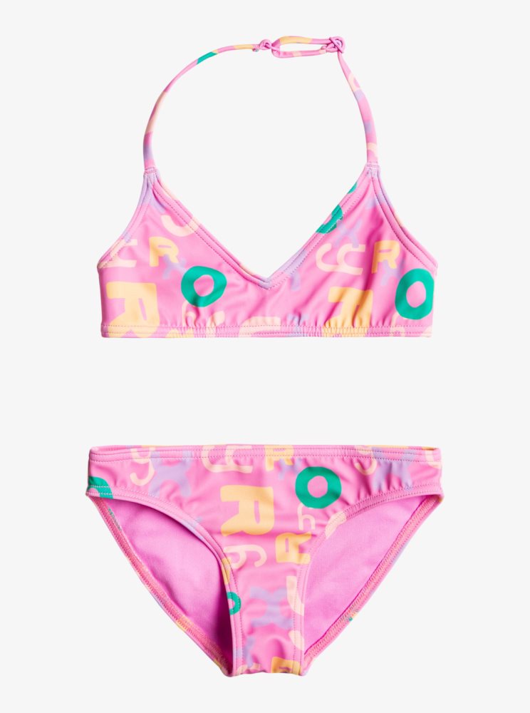 Bikini Roxy 2-7 Funny Bambino Triangle Two Piece Set Violette Enfant | XTF-18863679