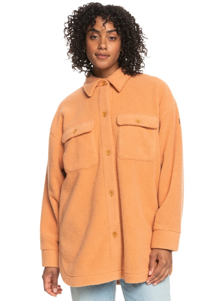 Vestes Roxy Over And Out Fleece Shirt Orange Femme | ZGH-92684952