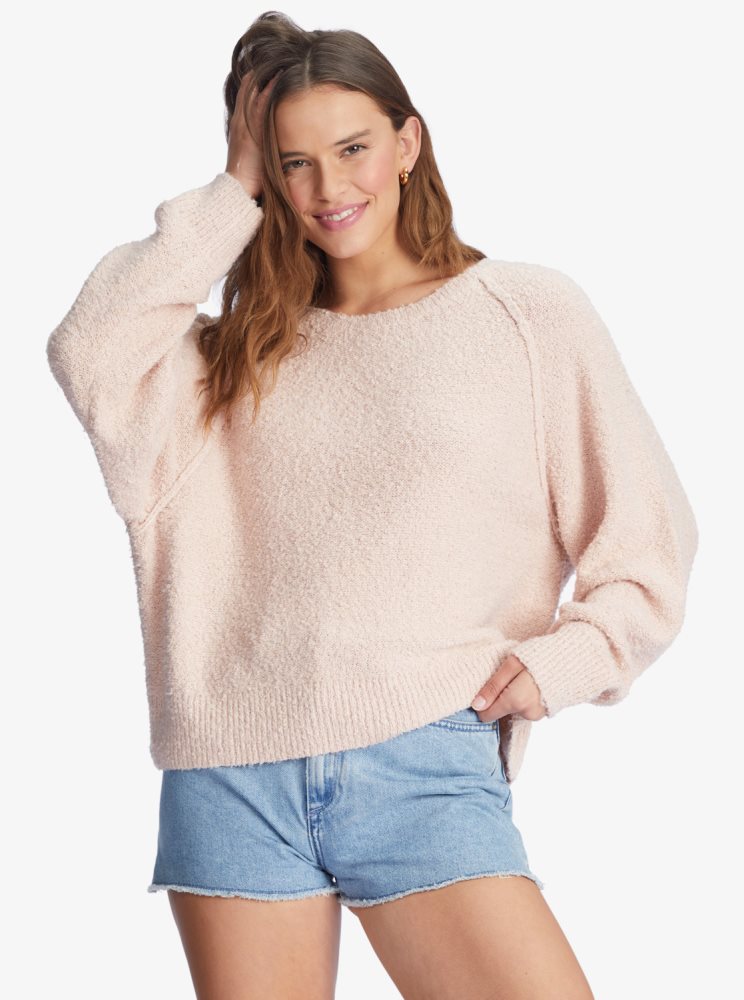 Chandails Roxy Early Morning Crew Neck Corail Femme | ZHE-05852488