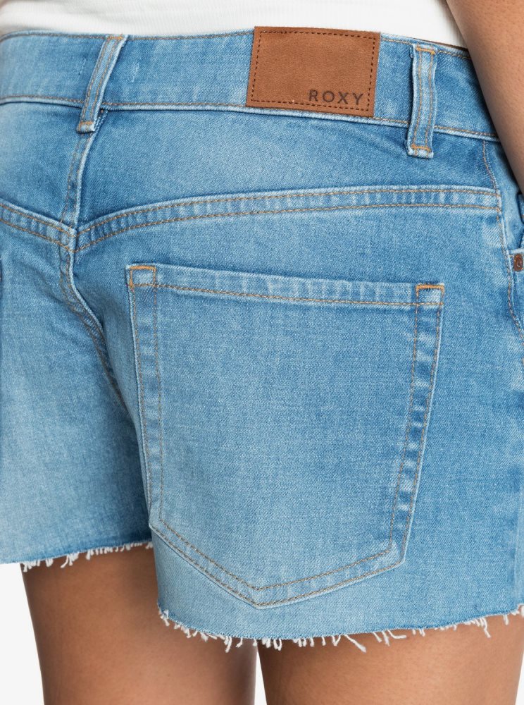 Shorts Roxy Kissing The Swell Denim Bleu Femme | DMF-24903484