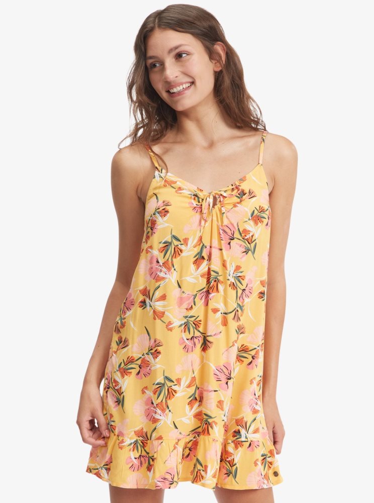 Peignoir Roxy Be Right Back Lanières Jaune Fleur Femme | HWO-44186298