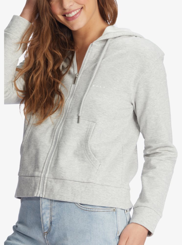 Sweat à Capuche Roxy Beach Dreams Zip-Up Grise Femme | EGZ-28443165