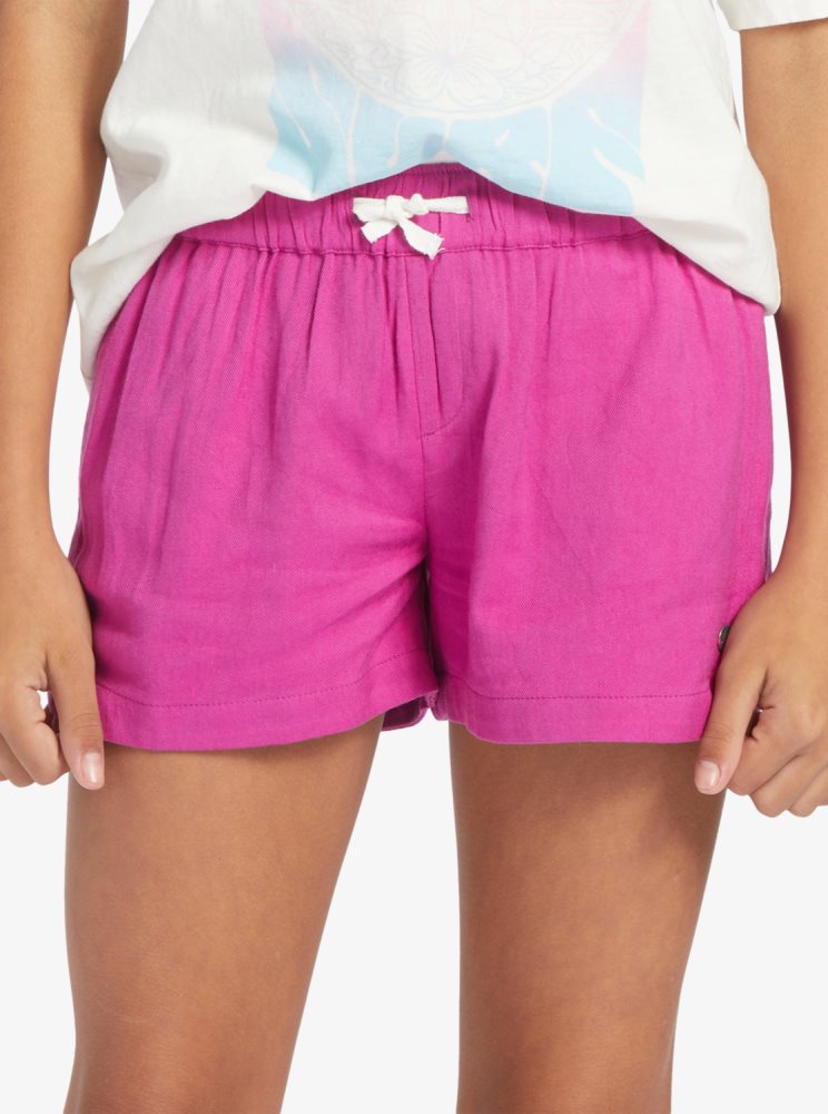 Shorts Roxy 4-16 Una Mattina Elastic Taille Violette Enfant | UZS-78000170