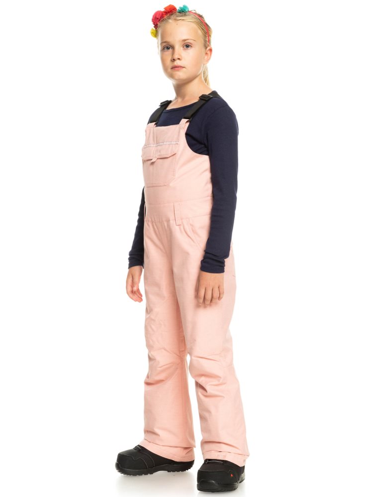 Pantalon Ski Roxy 4-16 Non Stop Bib Rose Enfant | YWP-63895115