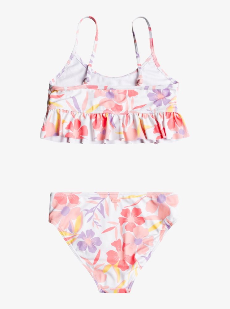 Bikini Roxy 7-16 Second Emotion Crop Top Set Blanche Enfant | NIT-91831764