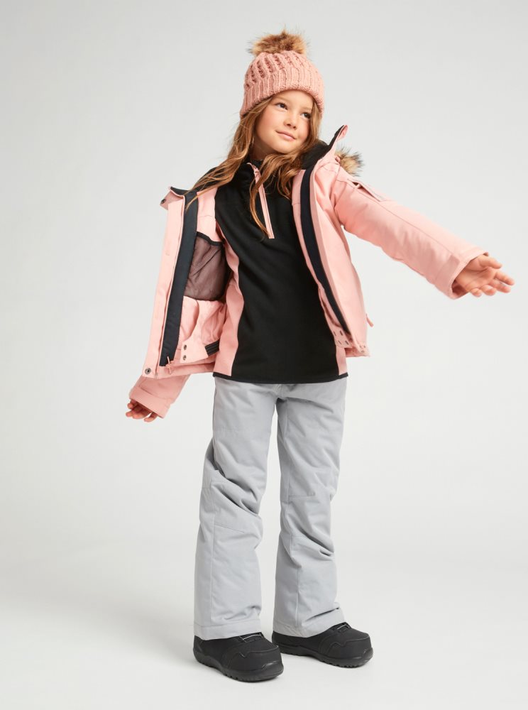 Veste De Ski Roxy 4-16 Meade Insulated Rose Enfant | IHB-89918605