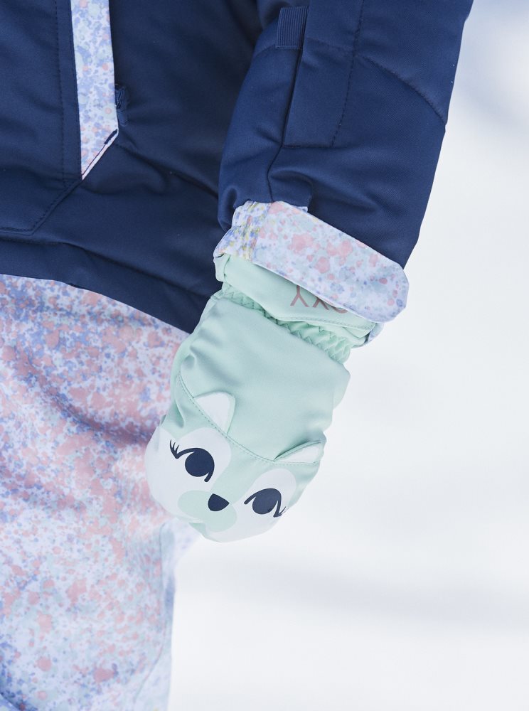 Gants Ski Roxy 2-7 Neiges Up Mittens Turquoise Clair Enfant | YHB-80628088