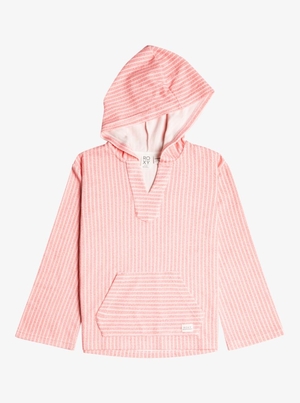 Sweats Roxy 4-16 Think About The Sky Beach Poncho Inspired Corail Stripes Enfant | HBF-34653217