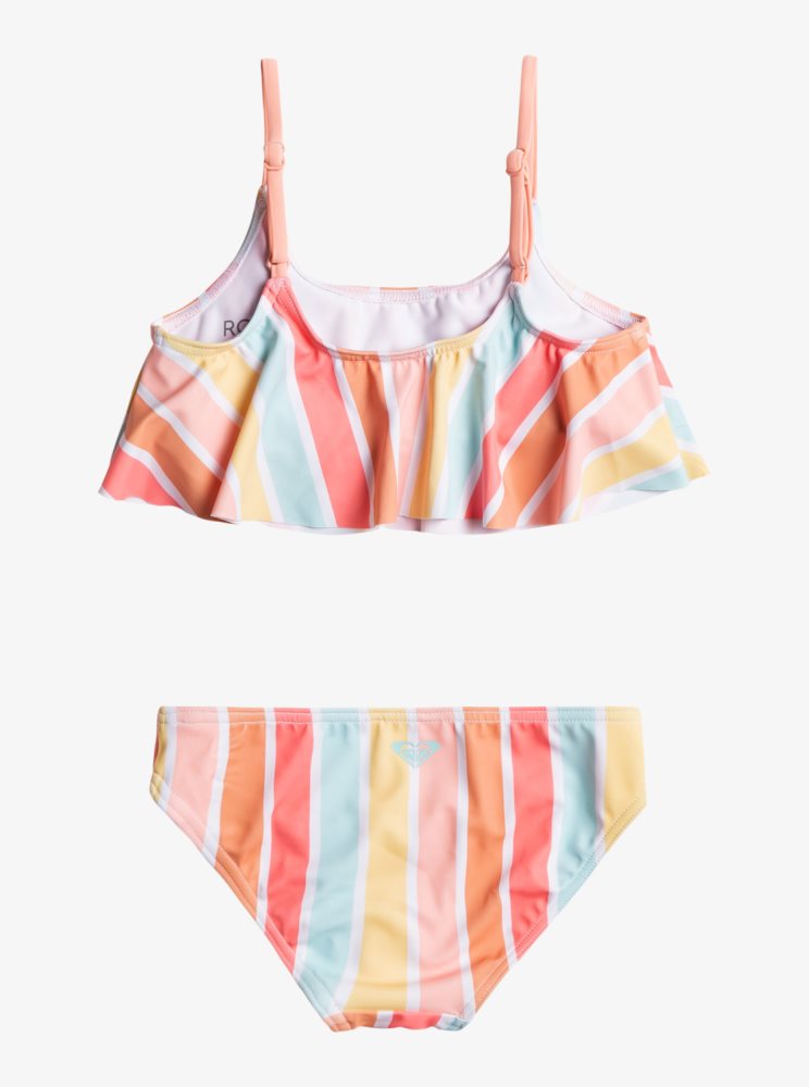 Bikini Roxy 2-7 Lala Stripes Flutter Set Blanche Multicolore Enfant | XJH-06496817