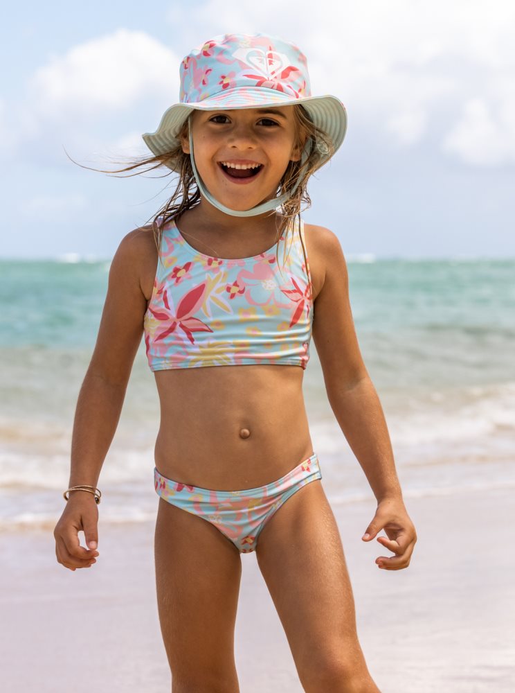 Bikini Roxy 2-7 Holiday Flower Crop Top Set Noir Multicolore Enfant | NUZ-22737684