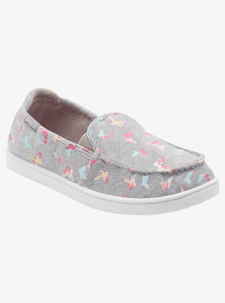 Slip On Roxy 4-16 Minnow Grise Rose Enfant | LSZ-30291289