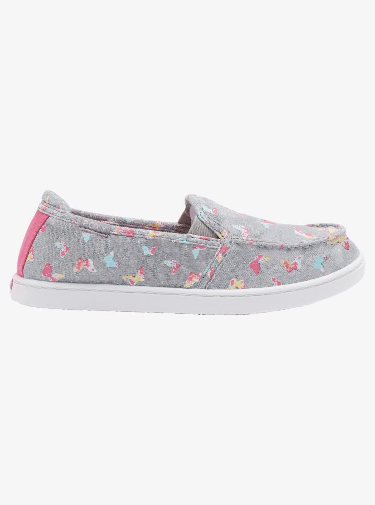 Slip On Roxy 4-16 Minnow Grise Rose Enfant | LSZ-30291289