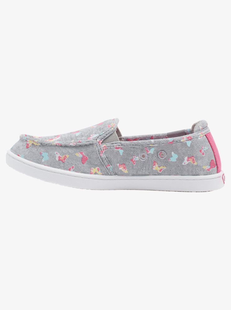 Slip On Roxy 4-16 Minnow Grise Rose Enfant | LSZ-30291289