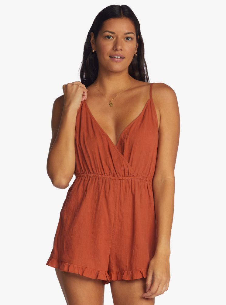 Rompers Roxy Honest Love Lanières Beach Orange Femme | HXZ-61366037