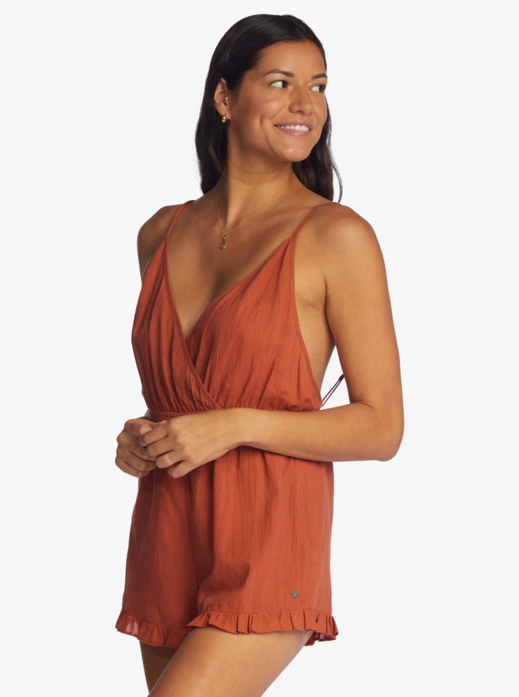 Rompers Roxy Honest Love Lanières Beach Orange Femme | HXZ-61366037