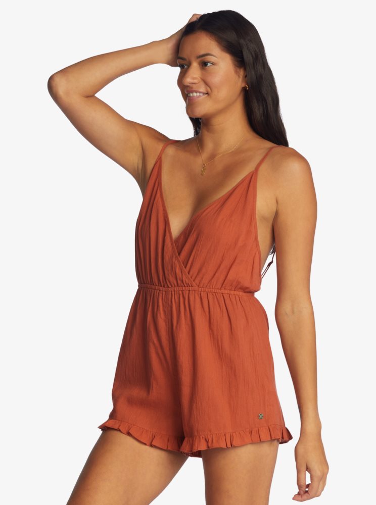 Rompers Roxy Honest Love Lanières Beach Orange Femme | HXZ-61366037