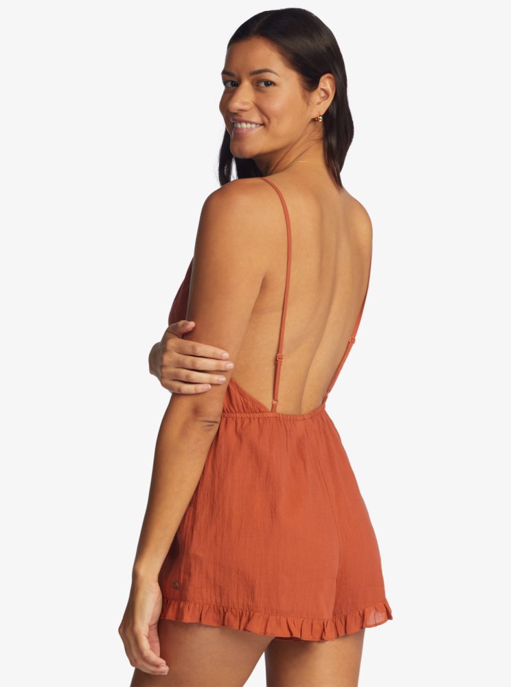 Rompers Roxy Honest Love Lanières Beach Orange Femme | HXZ-61366037