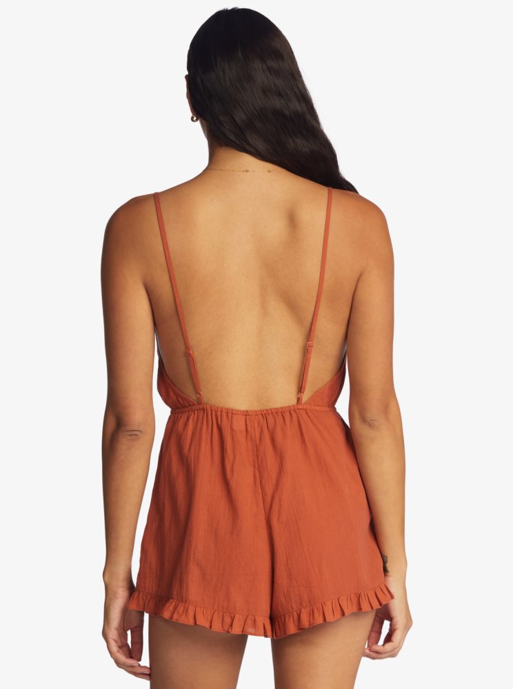 Rompers Roxy Honest Love Lanières Beach Orange Femme | HXZ-61366037