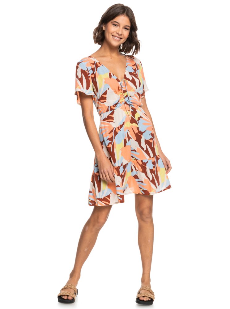 Peignoir Roxy Summer Flow Printed Mini Marron Femme | KXQ-78466600