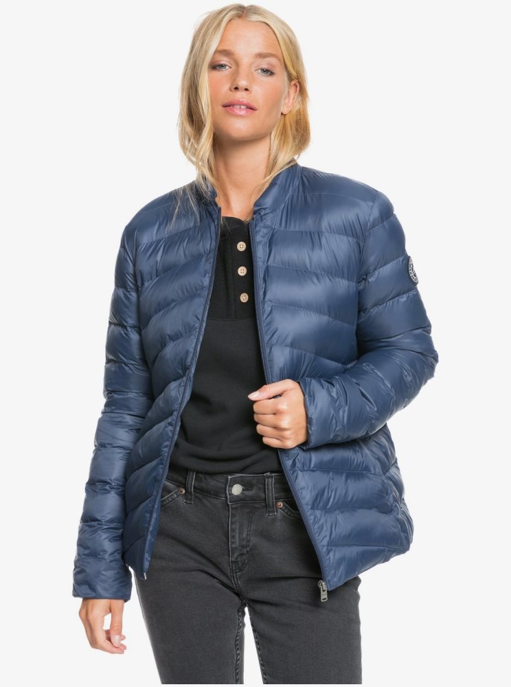 Vestes Roxy Coast Route Puffy Zip-Up Indigo Femme | VBW-01015370