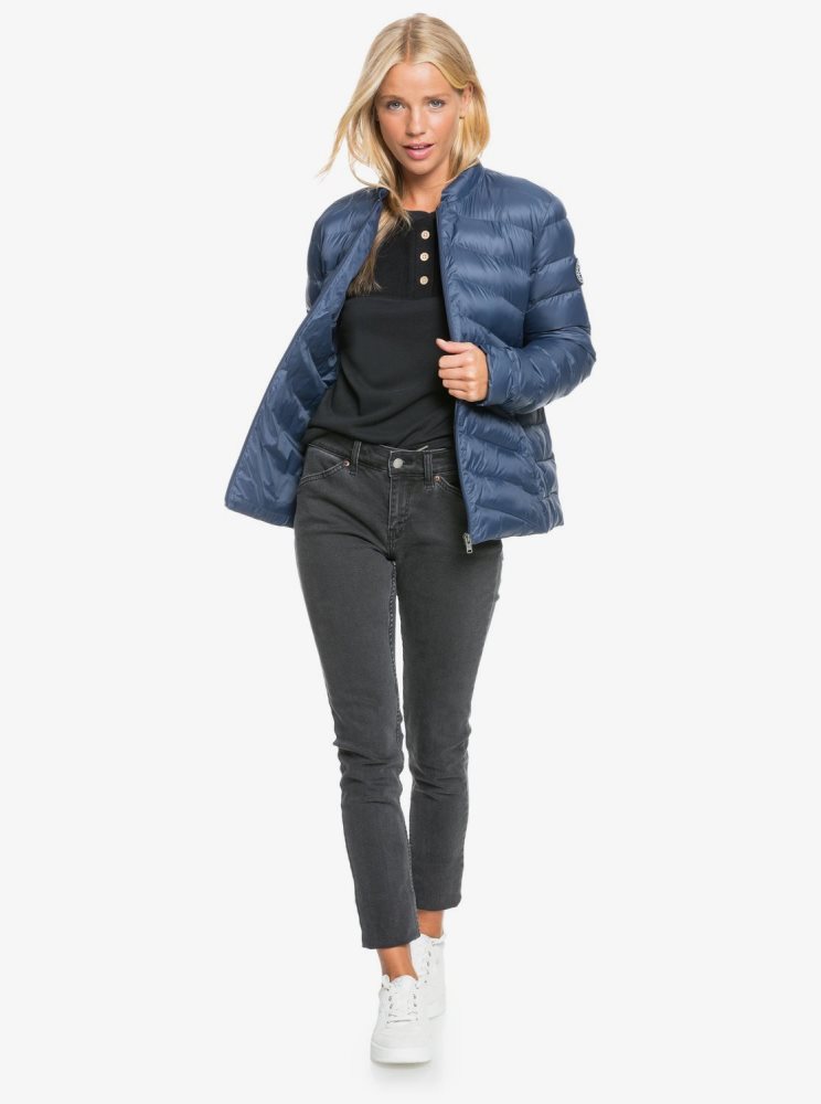 Vestes Roxy Coast Route Puffy Zip-Up Indigo Femme | VBW-01015370