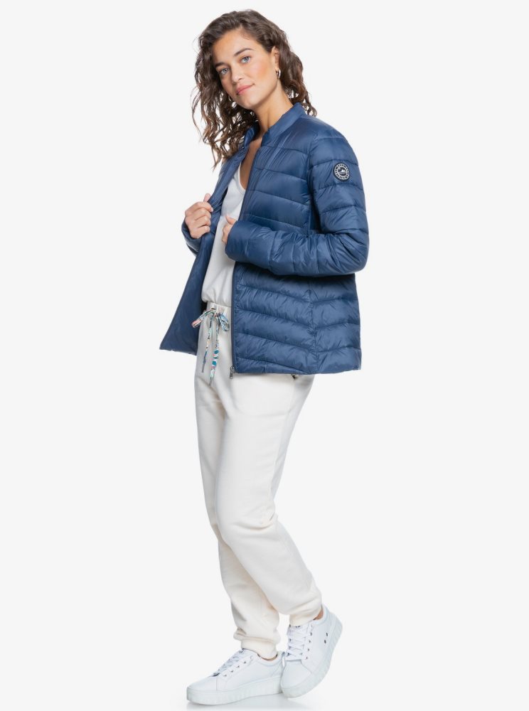 Vestes Roxy Coast Route Puffy Zip-Up Indigo Femme | VBW-01015370