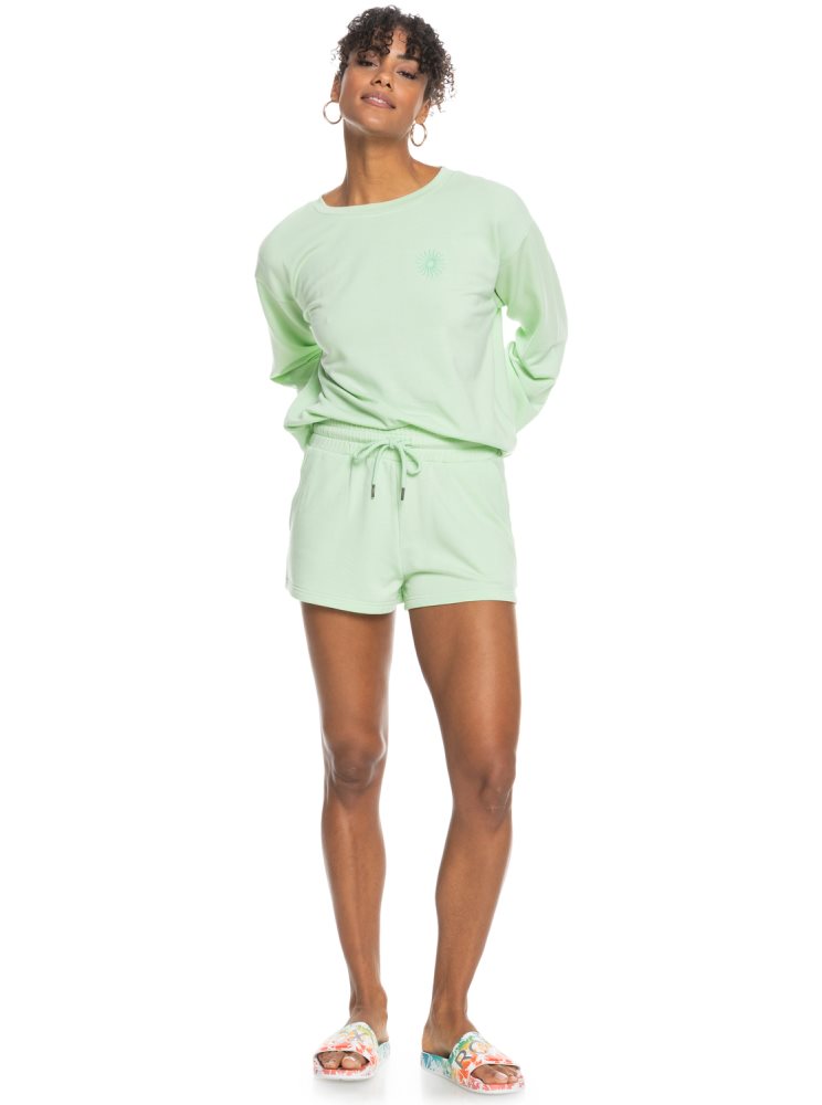 Shorts Roxy Check Out Sweat Vert Femme | KEW-69563003