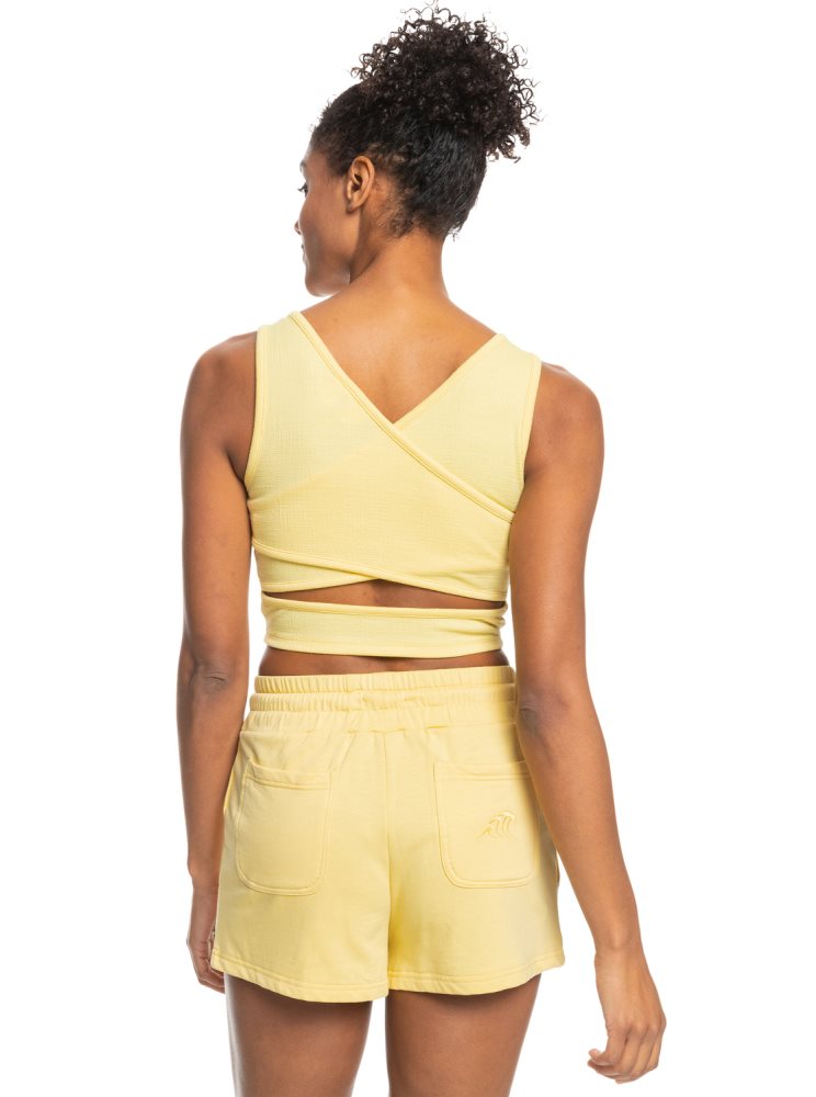 Hauts Roxy Good Keepsake Crop Jaune Femme | FFP-83548625