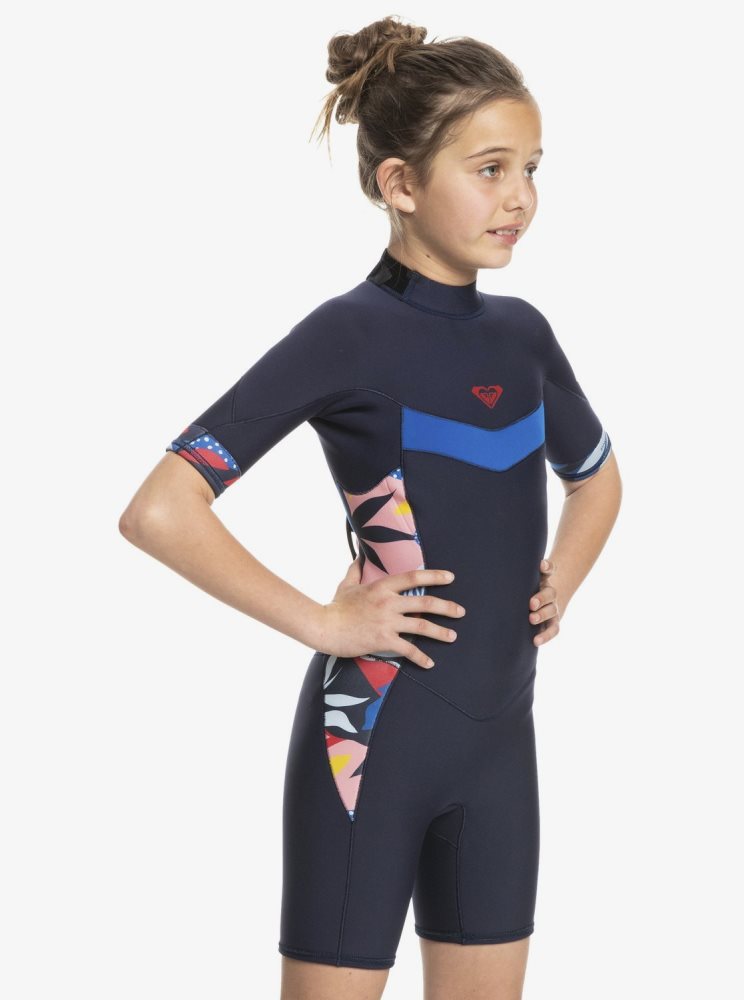 Combinaison En Néoprène Roxy 8-16 2/2mm Syncro Back Zip Bleu Marine Bleu Enfant | KKU-07944336