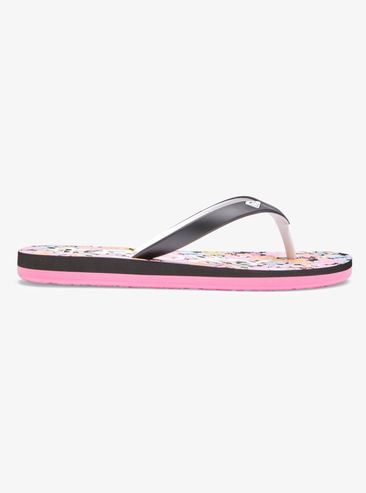 Tong Roxy 4-16 Tahiti Noir Rose Enfant | RLT-61517942