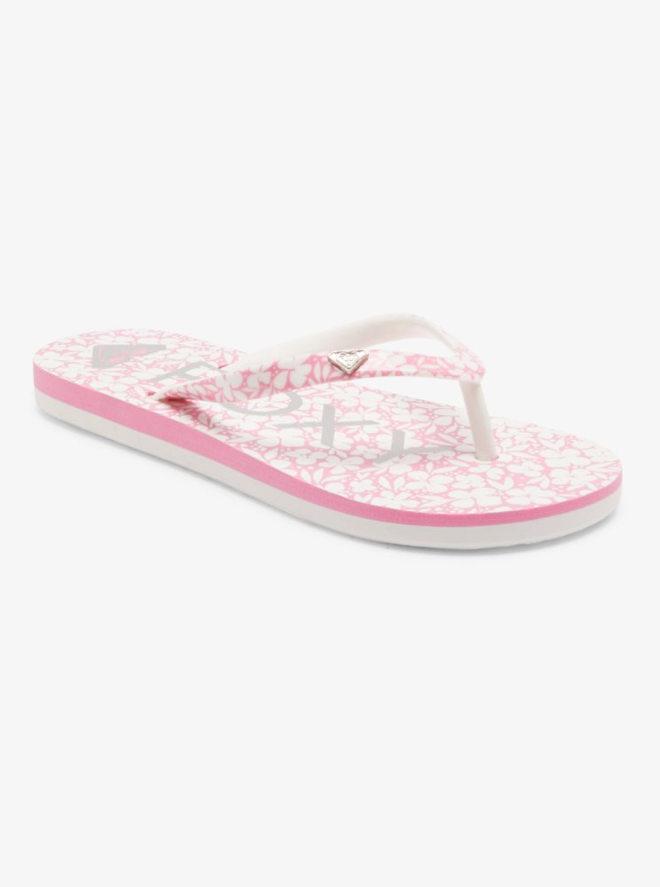 Sandales Roxy 4-16 Pebbles Blanche Rose Enfant | AQV-36435080