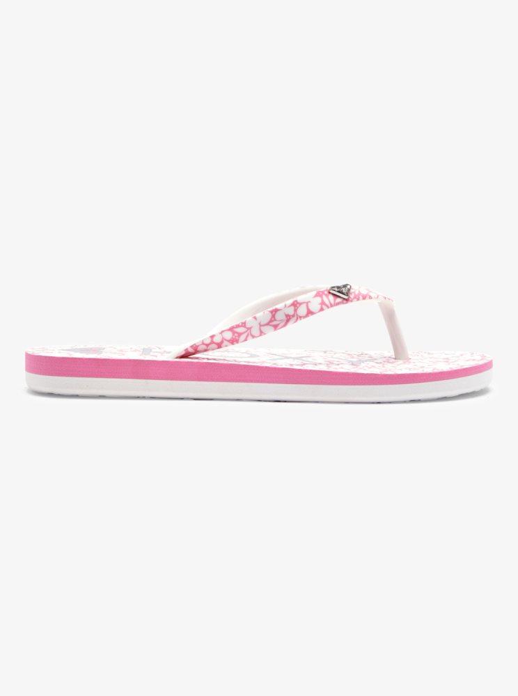 Sandales Roxy 4-16 Pebbles Blanche Rose Enfant | AQV-36435080