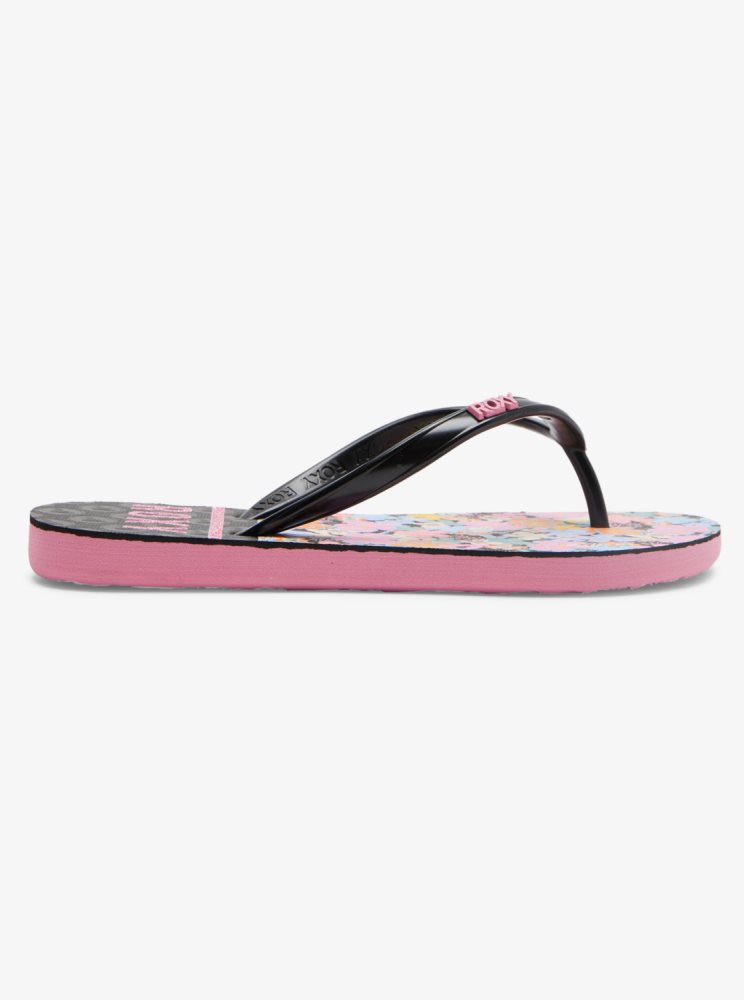 Sandales Roxy 4-16 Viva Stamp Noir Rose Enfant | ZRB-98260110