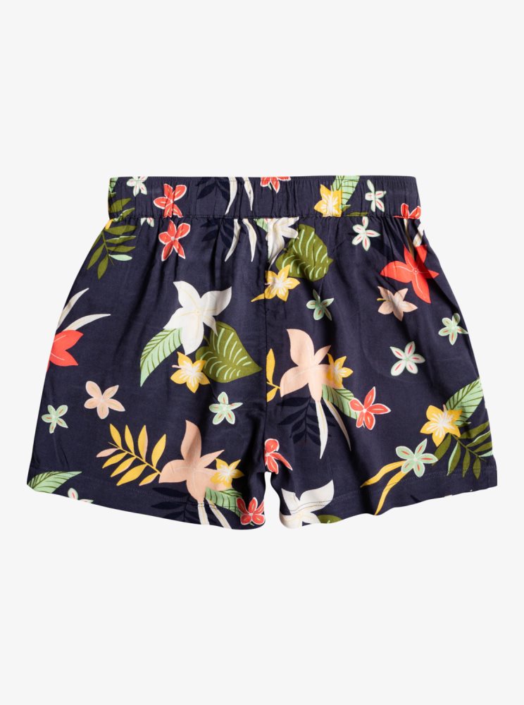 Shorts Roxy 4-16 Blue Ocean Floor Elasticized Indigo Enfant | MEX-53881623