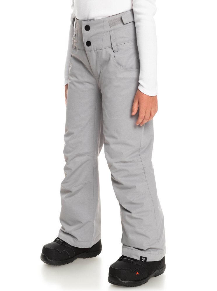 Pantalon Ski Roxy 4-16 Diversion Insulated Grise Enfant | QBY-86972580