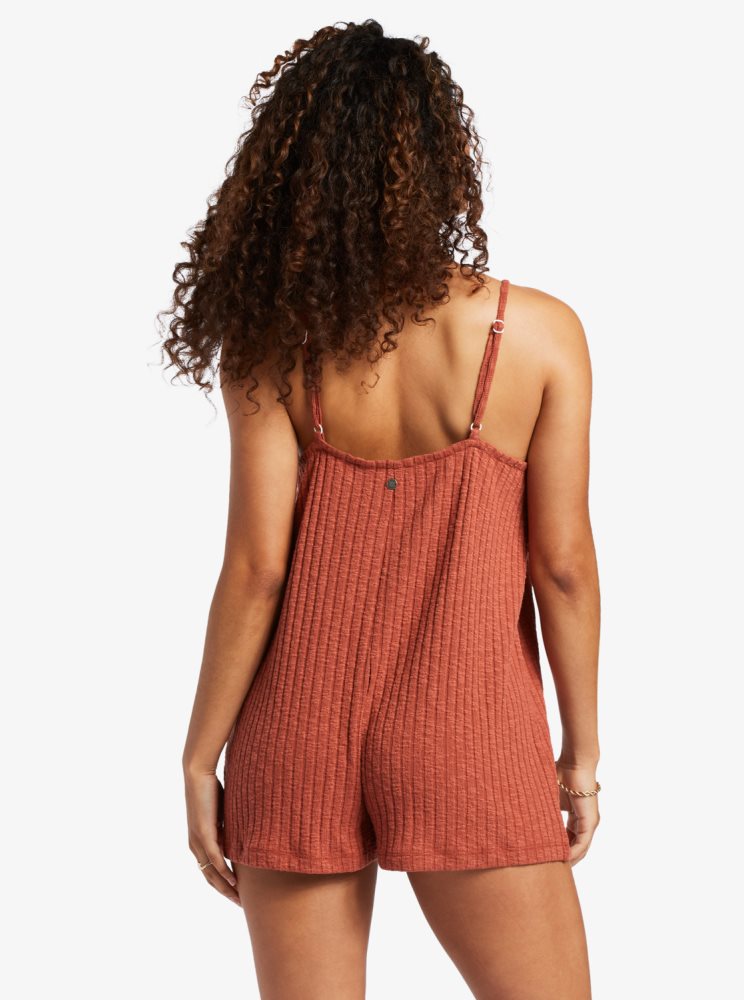 Rompers Roxy On Our Way Knit V-Neck Rose Femme | ASJ-04883430