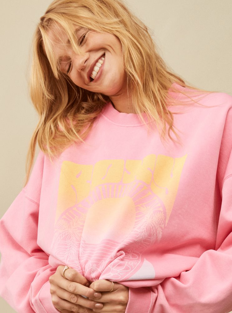 Sweats Roxy Lineup Oversized Rose Femme | UKH-04207619