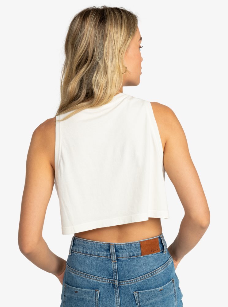 Hauts Roxy x Grl Swirl Cropped Vest Blanche Femme | SHS-62525549