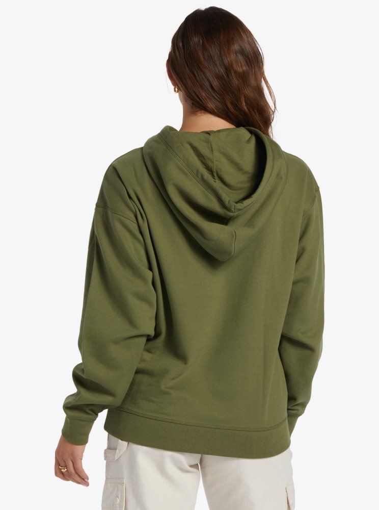 Sweat à Capuche Roxy Shoreside Hike B Oversize Vert Olive Vert Femme | SNM-06080849