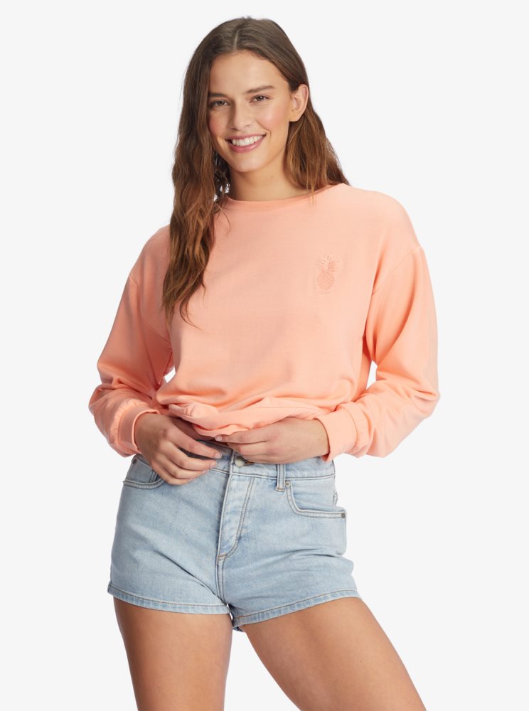 Hauts Roxy Surfing By Moonlight Long Sleeve Lounge Rose Femme | NTZ-17433653