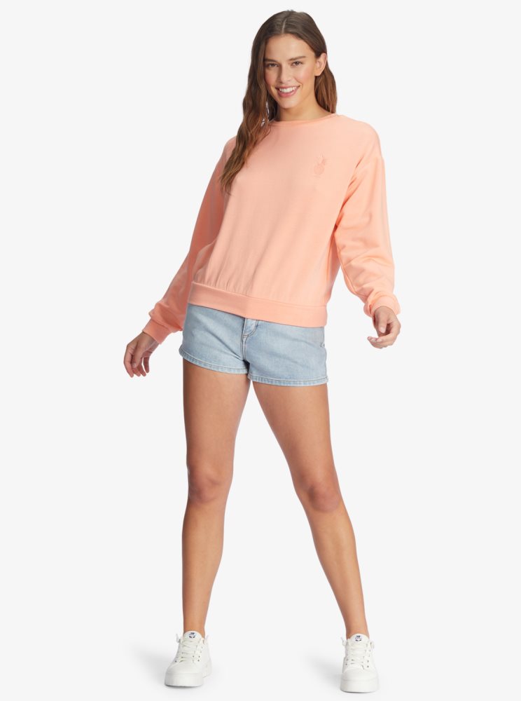 Hauts Roxy Surfing By Moonlight Long Sleeve Lounge Rose Femme | NTZ-17433653