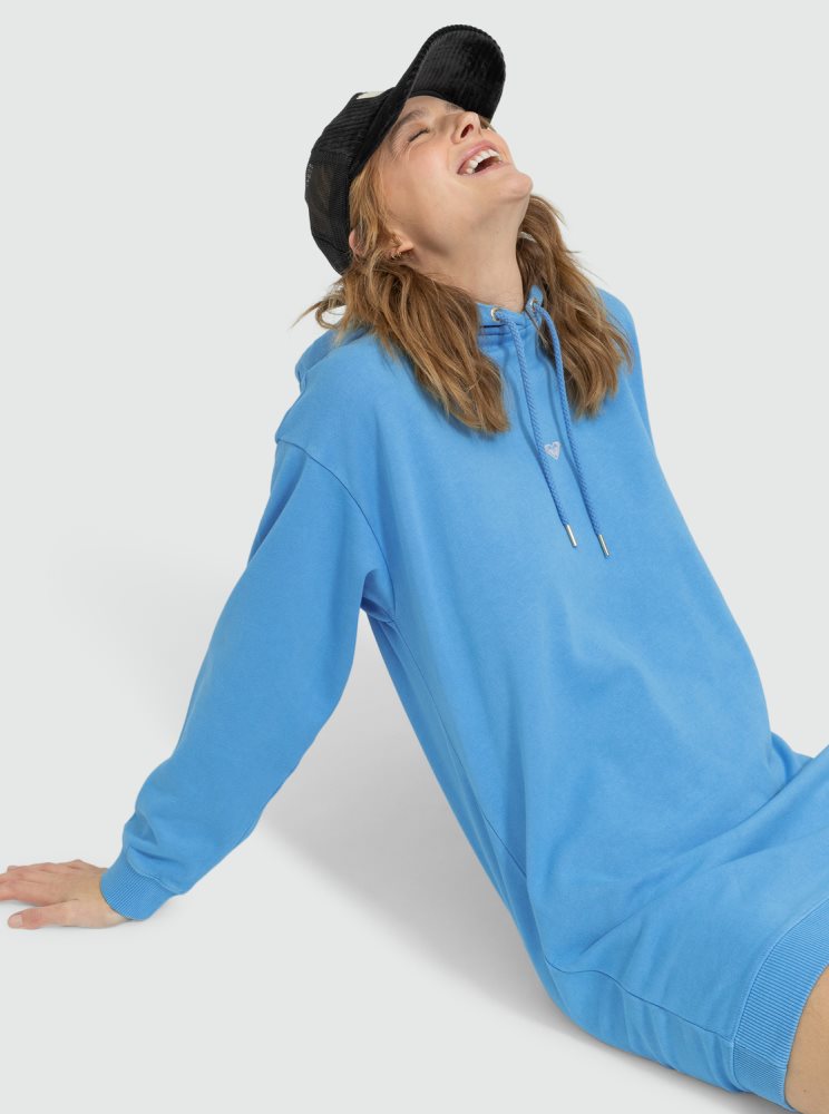 Peignoir Roxy Surfing Oversized Sweatshirt Azur Bleu Femme | FNW-45780101