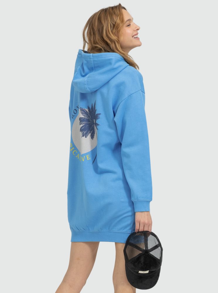 Peignoir Roxy Surfing Oversized Sweatshirt Azur Bleu Femme | FNW-45780101