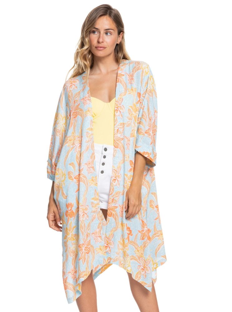 Hauts Roxy Rebel Sun Kimono Bleu Femme | QDS-50009367