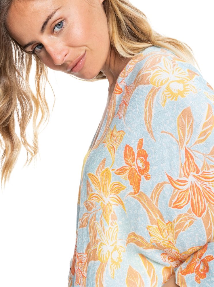 Hauts Roxy Rebel Sun Kimono Bleu Femme | QDS-50009367