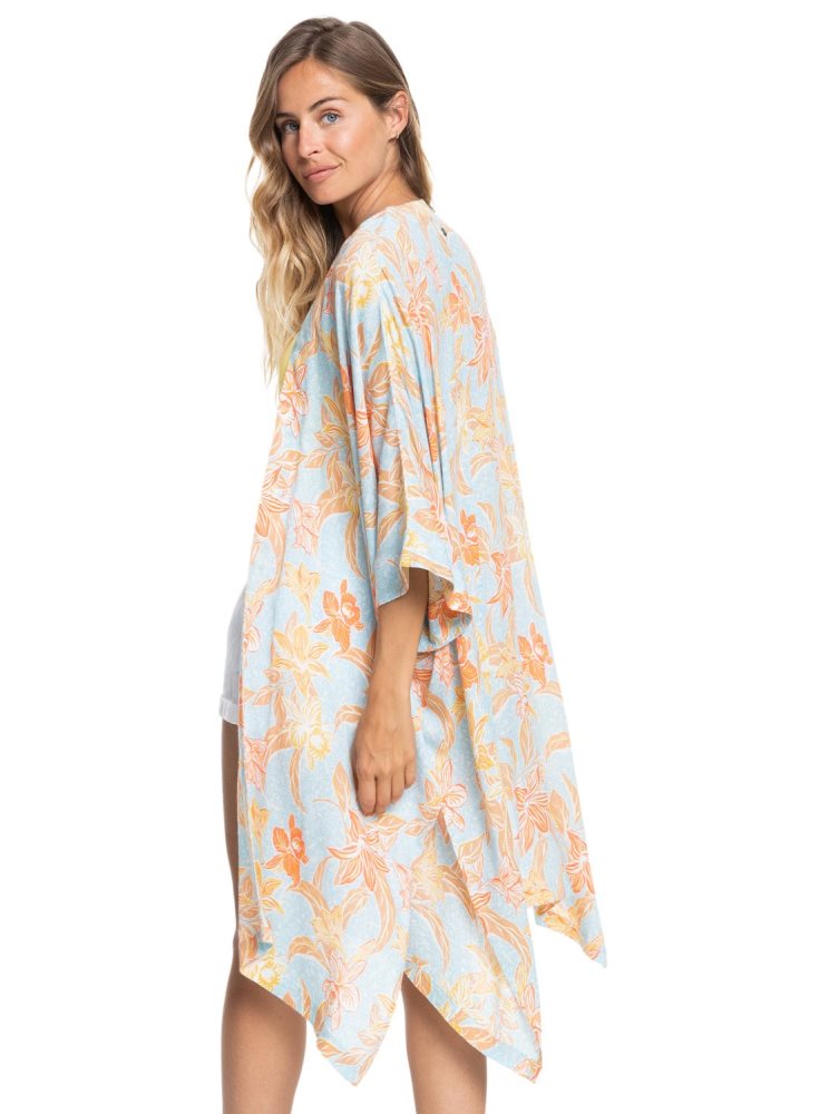 Hauts Roxy Rebel Sun Kimono Bleu Femme | QDS-50009367