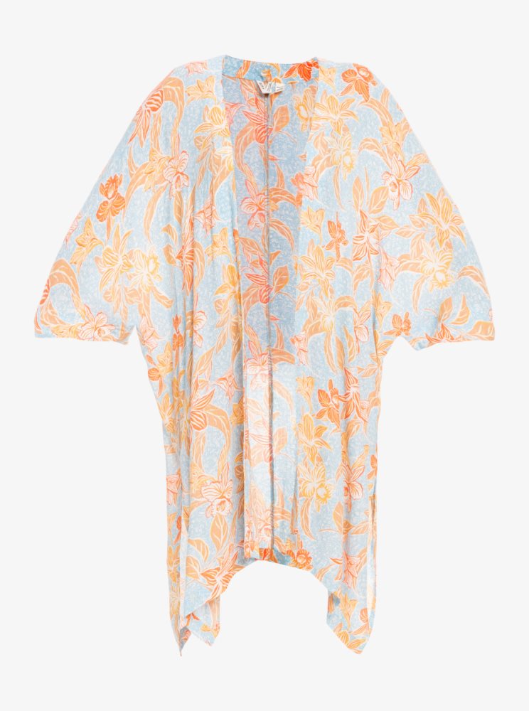 Hauts Roxy Rebel Sun Kimono Bleu Femme | QDS-50009367